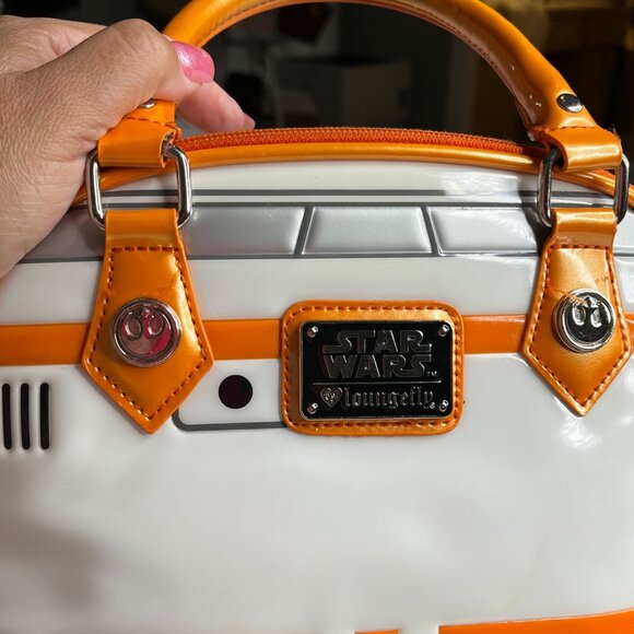 Star Wars Loungefly BB-8 Mini Handbag With Dual Handles & Zipper Closure - Picture 4 of 5